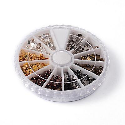1 Box 6 Colors Iron Folding Crimp Ends IFIN-X0016-B-1