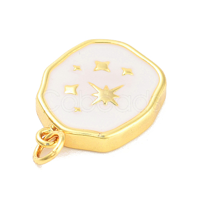 Real 18K Gold Plated Rack Plating Brass Enamel Pendants KK-M293-29G-01-1