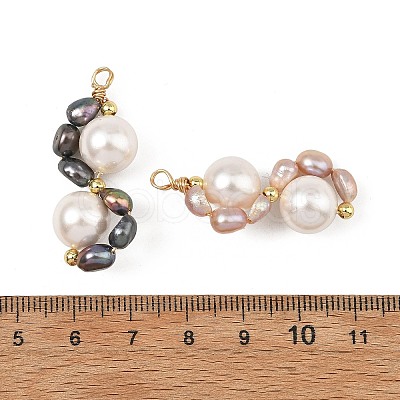Natural Cultured Freshwater Pearl Beaded Pendants PALLOY-JF05932-1