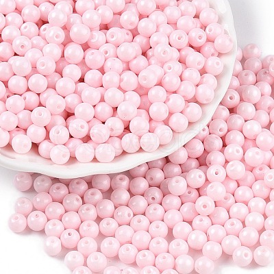 Opaque Baking Paint Glass Beads DGLA-T004-02F-1