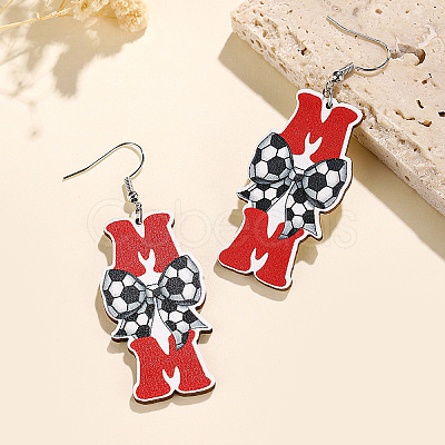 Mother's Day Wood Dangle Earrings FS-WG7FF6E-05-1