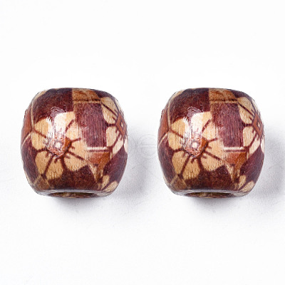 Printed Natural Wood Beads WOOD-S053-60-1