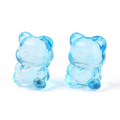 Baking Paint Transparent Glass Beads DGLA-N018-02C-1