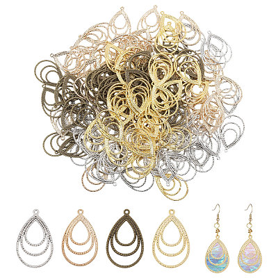 120Pcs 4 Colors Tibetan Style Alloy Pendants FIND-CA0010-59-1