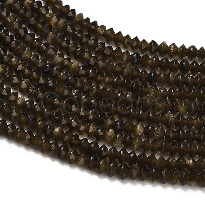 Natural Golden Sheen Obsidian Beads Strands GG-CBAA9B4-A02-02-1