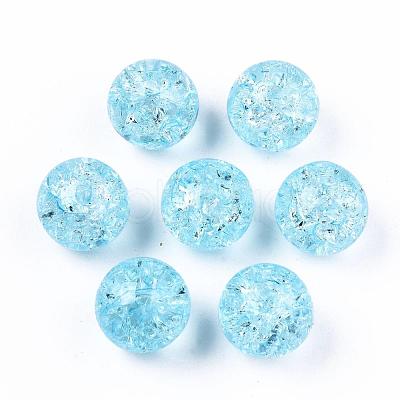 Transparent Crackle Acrylic Round Beads Strands CCG-R002-12mm-04-1