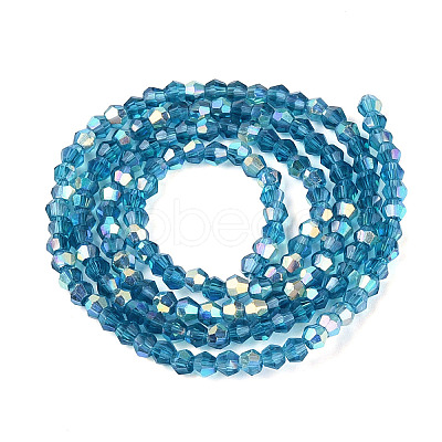AB Color Plated Transparent Glass Beads Strands GLAA-G127-01O-1