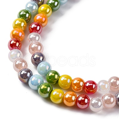 Electroplate & Gradient Color Glass Beads Strands LAMP-M023-03-1