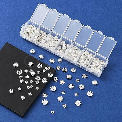 755Pcs 7 Style Iron Bead Caps IFIN-YW0001-56S-1