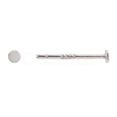 925 Sterling Silver Flat Pad Stud Earring Findings STER-K167-045A-S-1