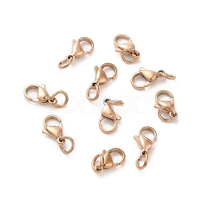 PVD Vacuum Plating 304 Stainless Steel Lobster Claw Clasps STAS-K155-C-11RG-1