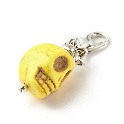 Skull Synthetic Howlite Pendant Decorations X1-HJEW-JM00620-1