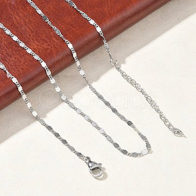 2MM 304 Stainless Steel Oval Link Chain Necklaces NJEW-D328-02P-1