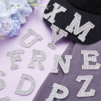 Alphabet Resin Rhinestone Patches DIY-GF0009-18A-1