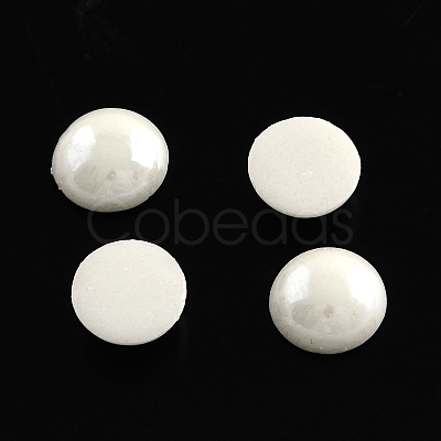 Pearlized Plated Handmade Porcelain Cabochons X-PORC-S801-14mm-M-1