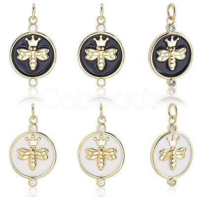 10Pcs 2 Colors Eco-Friendly Brass Micro Pave Cubic Zirconia Pendants KK-BBC0020-69-1