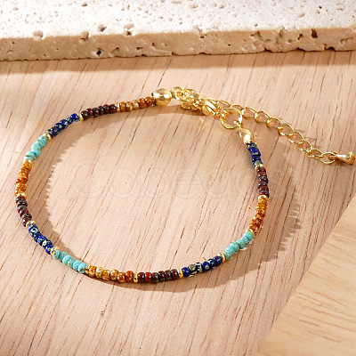 Natural Imperial Jasper & Synthetic Turquoise Beaded Bracelets for Women CX4313-1