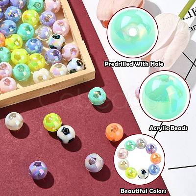 Two Tone Plating Acrylic Beads MACR-CJC0004-26-1