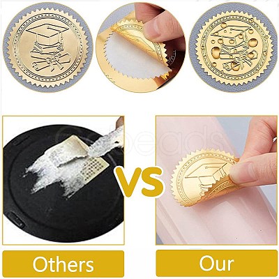 34 Sheets Self Adhesive Gold Foil Embossed Stickers DIY-WH0509-074-1