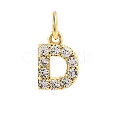 Brass Cubic Zirconia Pendants with Jump Rings FIND-PW0024-09D-1