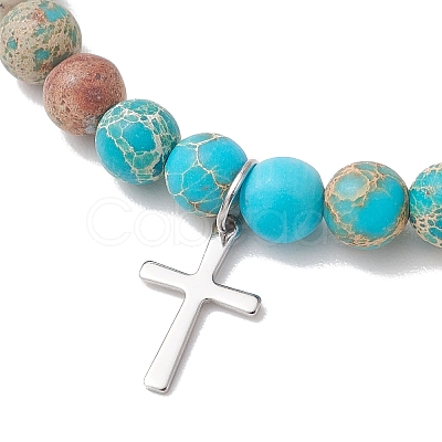 3Pcs 201 Stainless Steel Cross Charm Bracelets BJEW-JB13501-1