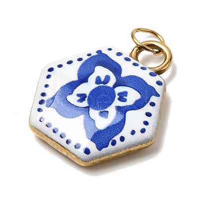 Printing 304 Stainless Steel Pendants STAS-K304-06D-G-1
