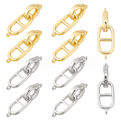 10Pcs 2 Colors Brass Fold Over Clasps KK-PH0014-44-1