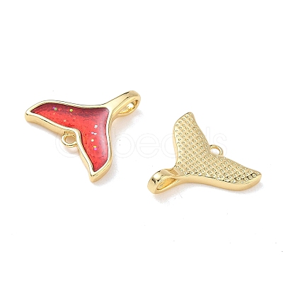 Brass Enamel Pendants KK-L256-46B-G-1