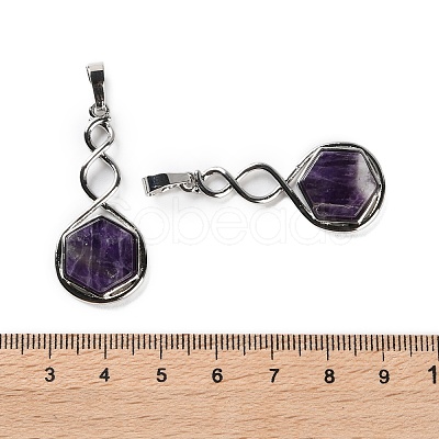 Natural Amethyst Pendants X-G-F777-05P-07-1
