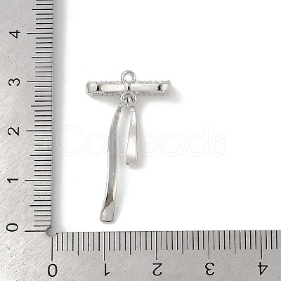 Brass Micro Pave Clear Cubic Zirconia Pendants KK-Z065-02P-1