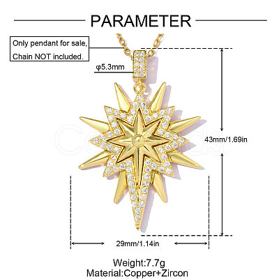 Brass Micro Pave Clear Cubic Zirconia Pendants CU-OY001-99G-1
