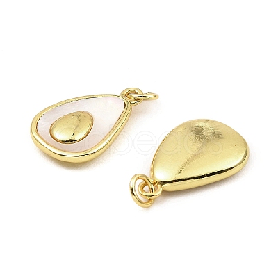 Rack Plating Real 18K Gold Plated Brass Fruit Pendants KK-B077-31G-1