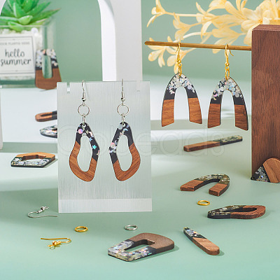 DIY Two Tone Dangle Earring Making Kit DIY-TA0009-01B-1