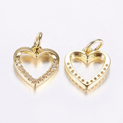 Long-Lasting Plated Brass Micro Pave Cubic Zirconia Charms ZIRC-F069-39G-1