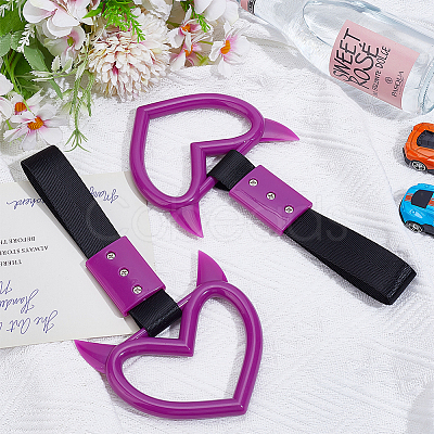 2Pcs ABS Plastic Devil Heart Rear Bumper Warning Handle Ring HJEW-SP0001-51C-1