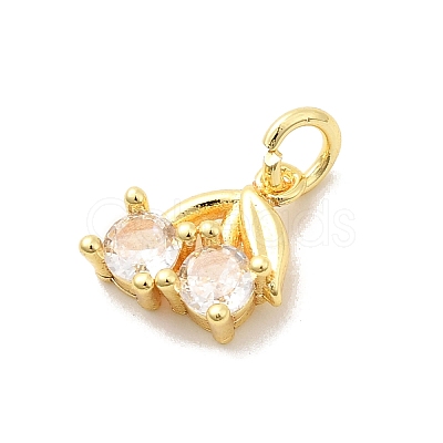 Brass Micro Pave Cubic Zirconia Charms KK-C139-24B-G-1