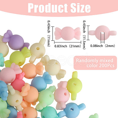 200Pcs Rubberized Style Acrylic Beads SACR-FH0001-15-1