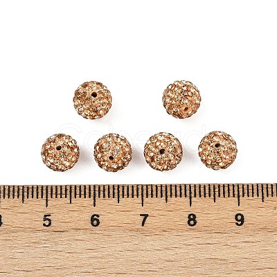 Round Polymer Clay Czech Glass Rhinestone Beads RB-D289-8mm-362-1