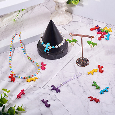 10Pcs Synthetic Turquoise Beads G-TADJ0001-01B-1