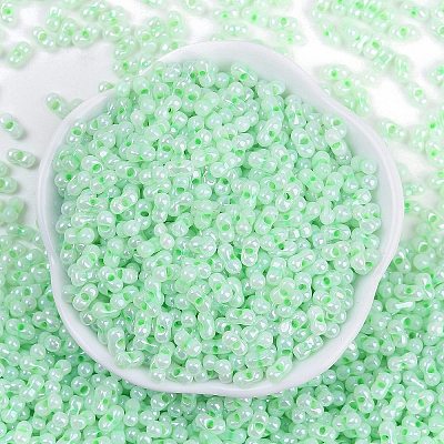 Opaque Colours Luster Glass Seed Beads SEED-K010-04C-1