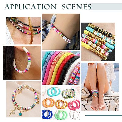 Flat Round Handmade Polymer Clay Beads CLAY-PH0001-42-1