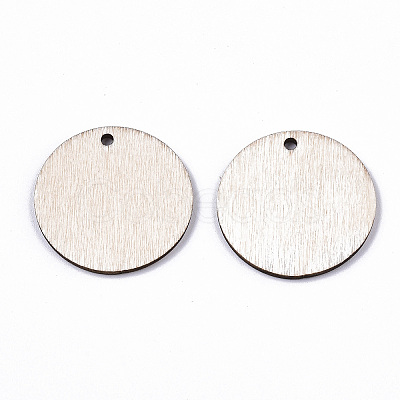Unfinished Natural Poplar Wood Pendants LS-WOOD-S045-108-1