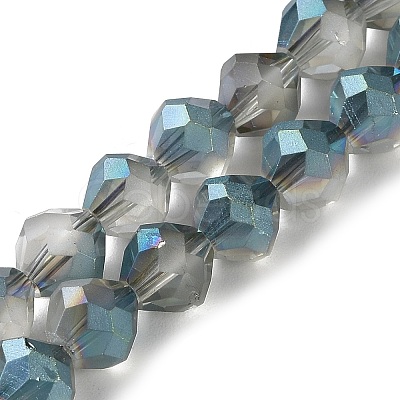 Electroplate Transparent Glass Beads Strands EGLA-I019-HP01-1