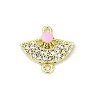 Alloy Rhinestone Fan Connector Charms PALLOY-R151-31G-01-1