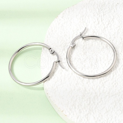 201 Stainless Steel Hoop Earrings SA-CBA4A0D-16P-E-1