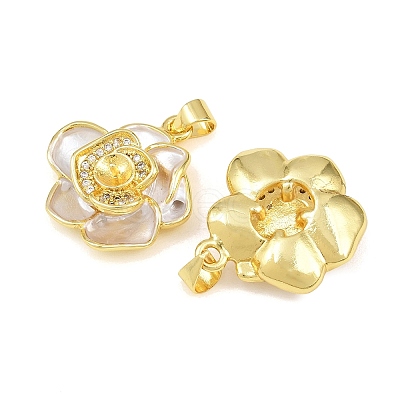 Brass Micro Clear Cubic Zirconia Peg Bails Pin Pendants KK-CBA6A75-52D-G-1
