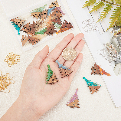 DIY Wood Dangle Earring Making Kits DIY-OC0006-37-1