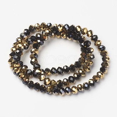 Electroplate Opaque Glass Beads Strands EGLA-A034-P6mm-O01-1