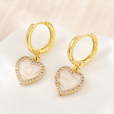 Brass Micro Pave Cubic Zirconia Hoop Dangle Earrings KK-CBA8324-16G-02-1
