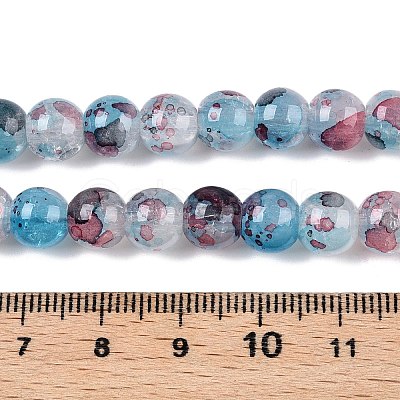 Baking Paint Crackle Glass Bead Strands DGLA-R053-03I-1-1